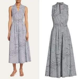 LELA ROSE
Abstract-Print V-Neck Belted Dress 12